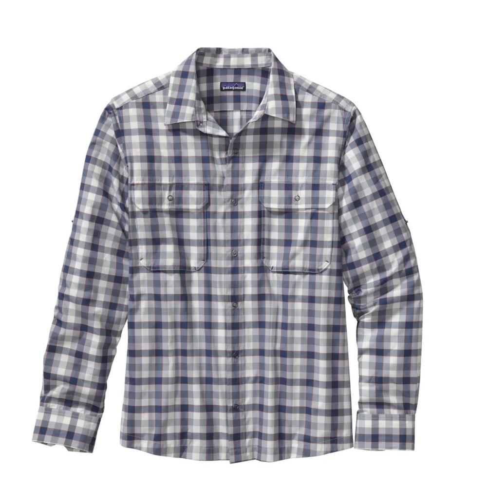 PATAGONIA Medium El Ray 40 UPF Long Sleeve Shirt Orig $90 Exc Cond